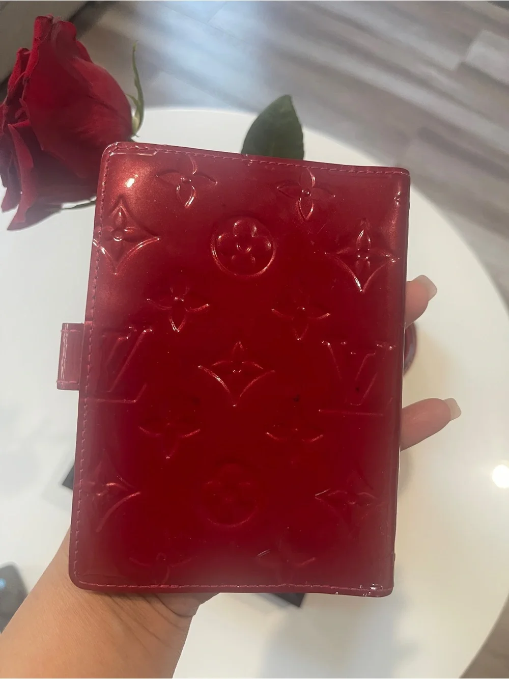 LOUIS VUITTON Agenda PM in Red Monogram Vernis
